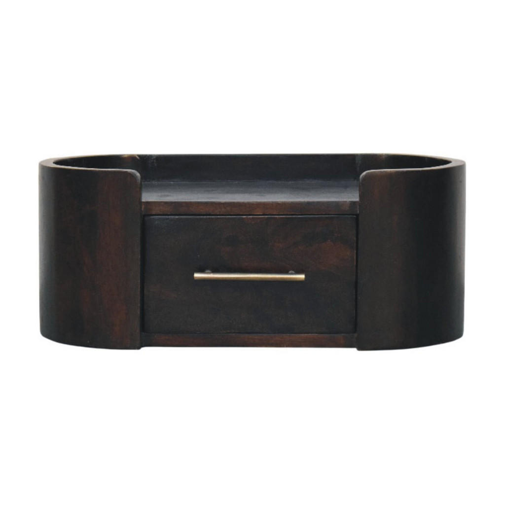 Artisan Furniture KOMODA s elegantním sametovým potahem v mocha povrchové úpravě