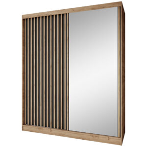 Beautysofa POSUVNÁ ŠATNÍ SKŘÍŇ Donatello se 2 dveřmi a zásuvkovým modulem