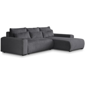 Beautysofa ROHOVÁ rozkládací pohovka Benny tmavě šedá