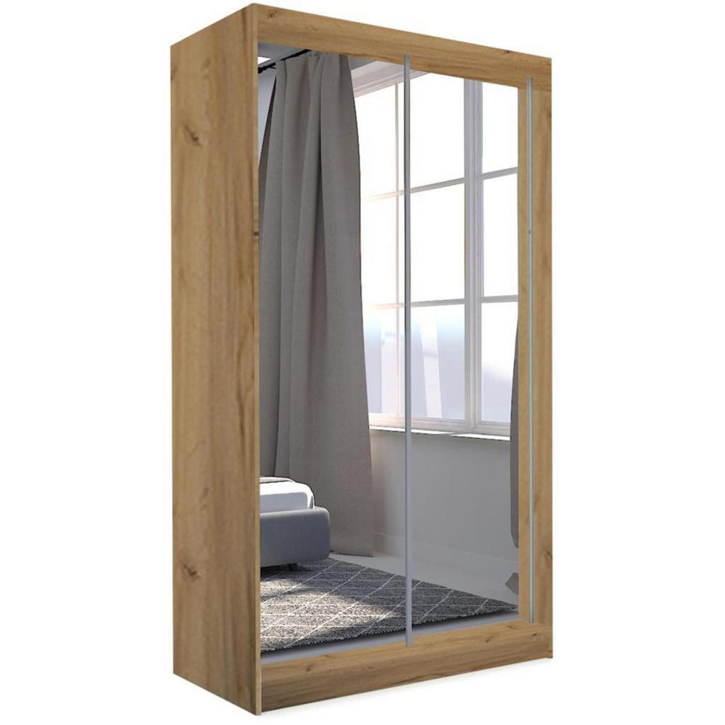 Beautysofa SKŘÍŇ s posuvnými dveřmi Debra 120/216/61 dub Artisan se zrcadlem