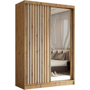 Beautysofa SKŘÍŇ s posuvnými dveřmi Helix 150/216/61 dub Artisan + bílá