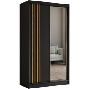 Beautysofa SKŘÍŇ s posuvnými dveřmi Nela 120/216/61 černá se zásuvkami