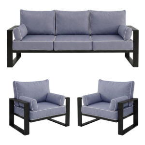 Beautysofa ZAHRADNÍ sada Verdino 3+1+1 s kovovým rámem