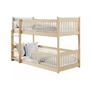 Kids Collective PATROVÁ postel se dvěma matracemi 80x180 cm z přírodního dřeva