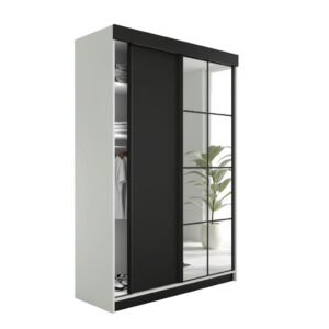 Kier Furniture POSUVNÁ ŠATNÍ SKŘÍŇ LAMARO 167x205x59cm - Bílá & Černá