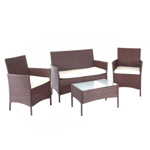 MCW POLY-RATTAN SADA Hnědá