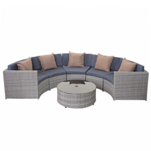 MCW POLY-RATTAN SADA KULATÁ Šedá