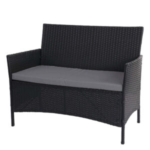 MCW POLY-RATTAN ZAHRADNÍ LAVICE Antracitová