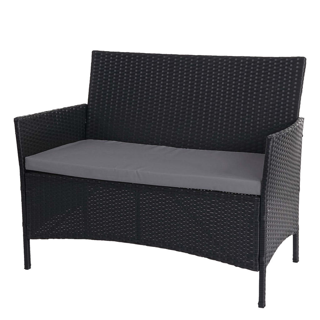 MCW POLY-RATTAN ZAHRADNÍ LAVICE Antracitová