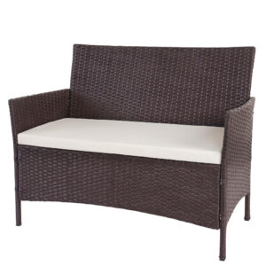 MCW POLY-RATTAN ZAHRADNÍ LAVICE Hnědá