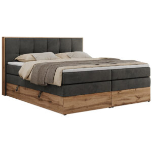 MKS POSTEL BOXSPRING ALBERO 1 KING 180/200 - Šedá Samet - H3