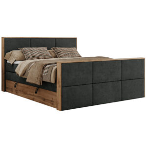 MKS POSTEL BOXSPRING ALBERO 2 KING DUO 200/200 - Šedá Strukturovaná látka - H3