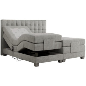 MKS POSTEL BOXSPRING ELEKTRO 200/200 - Světle šedá Strukturovaná látka - H3