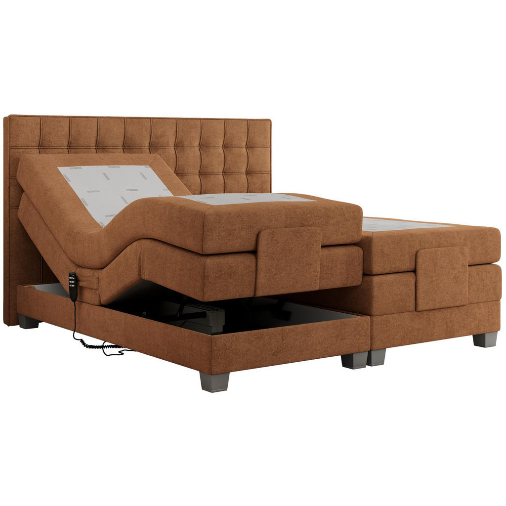 MKS POSTEL BOXSPRING ELEKTRO 200/200 - Oranžová Strukturovaná látka - H3