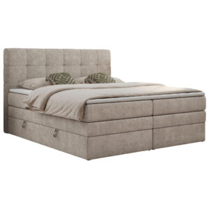 MKS POSTEL BOXSPRING LUKA KING 140/200 - Béžová Strukturovaná látka - H3