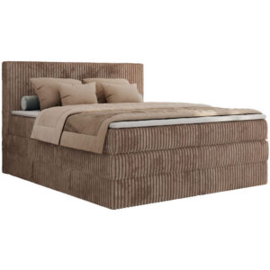MKS POSTEL BOXSPRING TILIANO KING 180/200 - Hnědý manšestr - H3