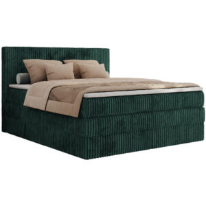 MKS POSTEL BOXSPRING TILIANO KING 200/200 - Tmavě zelený manšestr - H3