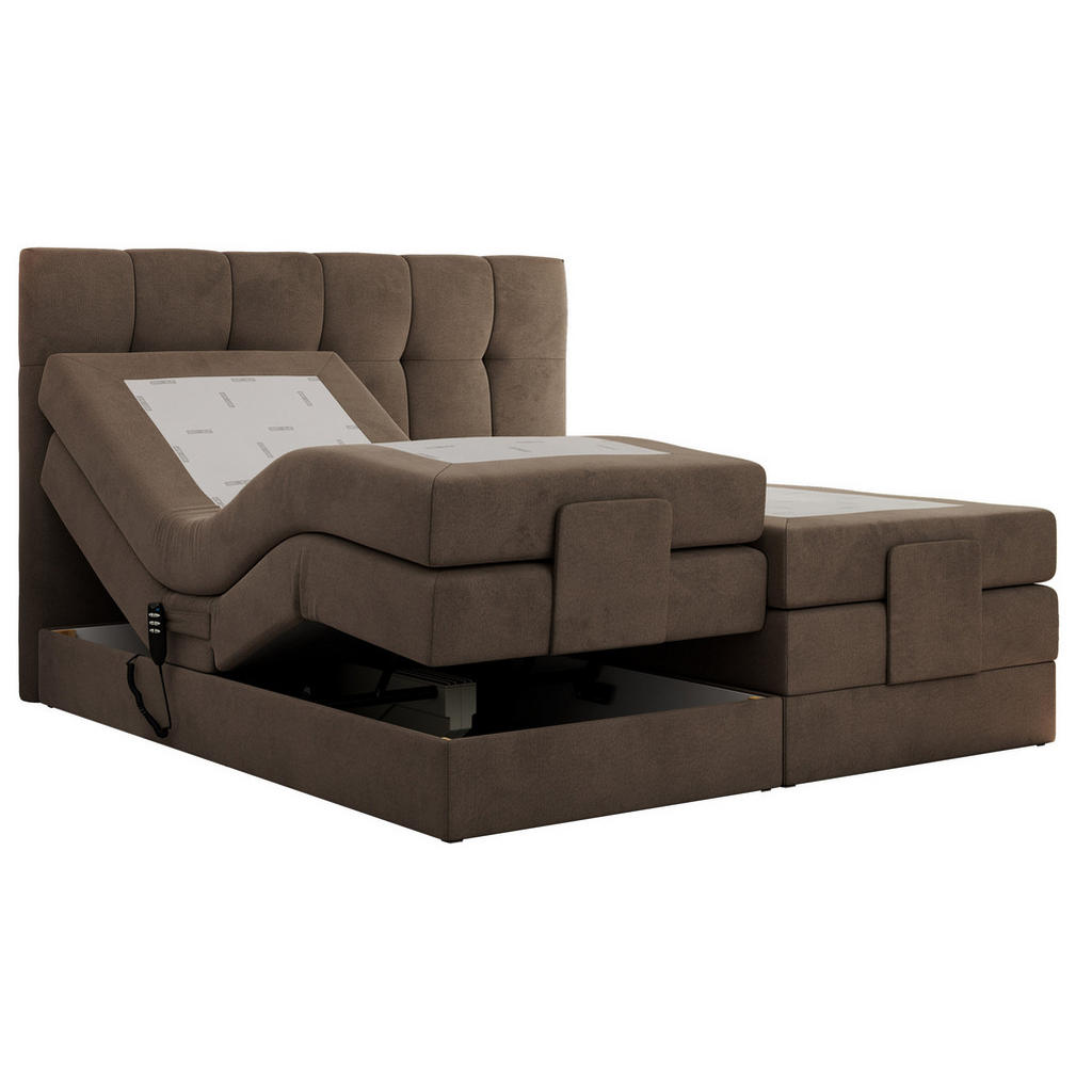 MKS POSTEL BOXSPRING VITTORIA 140/200 - Hnědá Samet - H3