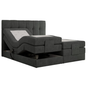 MKS POSTEL BOXSPRING VITTORIA 180/200 - Šedá Strukturovaná látka - H3