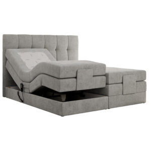 MKS POSTEL BOXSPRING VITTORIA 180/200 - Světle šedá Strukturovaná látka - H3