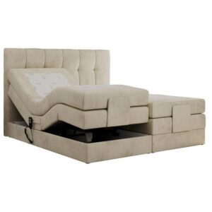 MKS POSTEL BOXSPRING VITTORIA 160/200 - Béžová Samet - H3