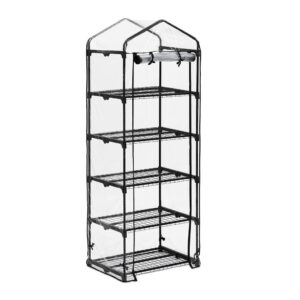 Relaxdays SKLENÍK černý transparentní 5 polic PVC