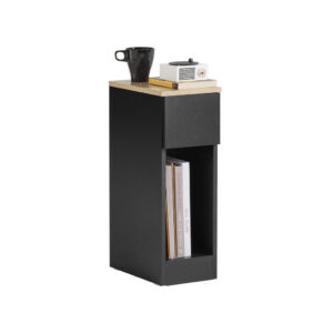 SoBuy NOČNÍ STOLEK s jedním zásuvkou Černá 35x20x60cm Minimalistický