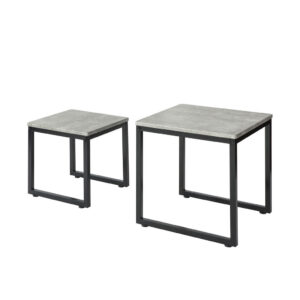 SoBuy SADA 2 KONFERENČNÍCH STOLKŮ Šedá 50x50x50cm Industriální