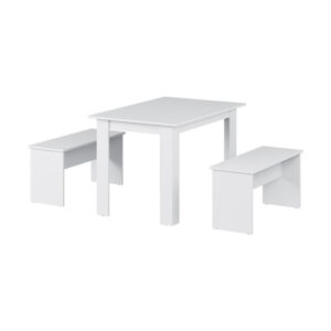 Vicco JÍDELNÍ STŮL SESTAVA Sentio Bílá 112 x 73.6 cm se 2 lavicemi