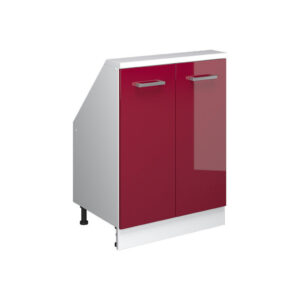 Vicco KUCHYŇSKÁ SKŘÍŇKA POD ŠIKMOU STŘECHU R-Line Červená/bílá s vysokým leskem 60 cm se 2 dvířky