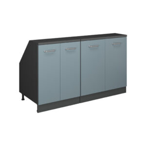 Vicco KUCHYŇSKÁ SKŘÍŇKA POD ŠIKMOU STŘECHU R-Line Modrošedá 140 cm Sada 2 korpusů skříně hloubka 60 cm