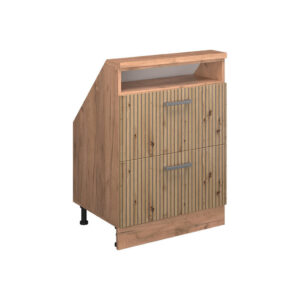 Vicco KUCHYŇSKÁ SKŘÍŇKA POD ŠIKMOU STŘECHU R-Line Řemeslný dub 60 cm se 2 zásuvkami