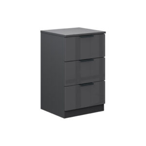 Vicco NOČNÍ STOLEK Fino Černý vysoký lesk 37.6 x 61.8 cm se 3 zásuvkami