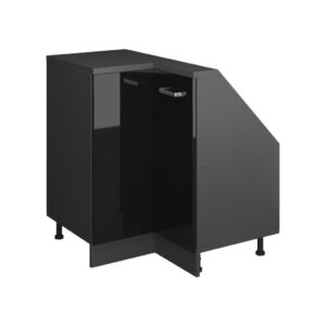 Vicco ROHOVÁ KUCHYŇSKÁ SKŘÍŇKA POD ŠIKMOU STŘECHU R-Line Černý vysoký lesk 75.6 cm s 1 dveřmi