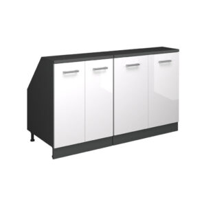 Vicco SADA SKŘÍNÍ PRO ŠIKMOU STŘECHU Rion Bílá vysoký lesk 140 cm Sada 2 korpusů skříně hloubka 60 cm