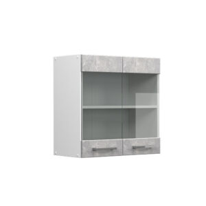 Vicco SKLENĚNÁ KUCHYŇSKÁ SKŘÍŇKA R-Line Beton 60 cm