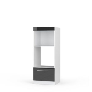 Vicco SKŘÍŇKA NA MIKROVLNNOU TROUBU Fame-Line Antracitový vysoký lesk 60 cm otevřený