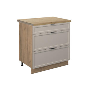 Vicco SPODNÍ SKŘÍŇKA KUCHYŇSKÉ LINKY Fame-Line GreyBeige 80 cm se 3 zásuvkami