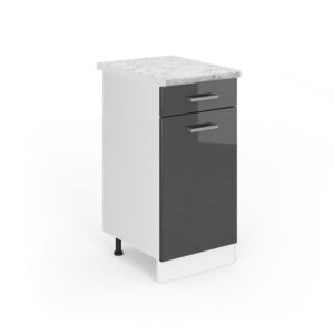 Vicco SPODNÍ SKŘÍŇKA KUCHYŇSKÉ LINKY R-Line Antracitový vysoký lesk 40 cm s pracovní deskou