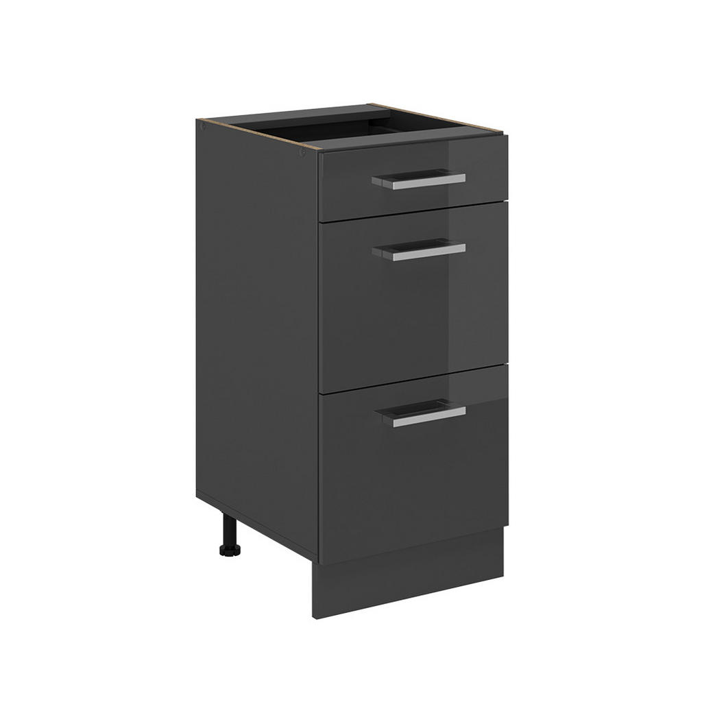 Vicco SPODNÍ SKŘÍŇKA KUCHYŇSKÉ LINKY R-Line Antracitový vysoký lesk 40 cm se zásuvkami