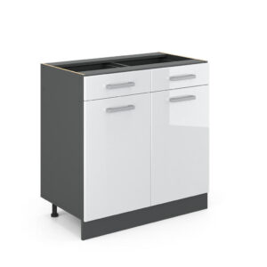 Vicco SPODNÍ SKŘÍŇKA KUCHYŇSKÉ LINKY R-Line Bílá vysoký lesk 80 cm bez pracovní desky