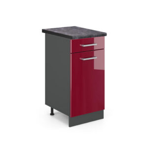 Vicco SPODNÍ SKŘÍŇKA KUCHYŇSKÉ LINKY R-Line Červená vysoký lesk 40 cm