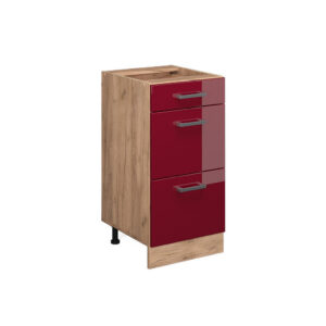 Vicco SPODNÍ SKŘÍŇKA KUCHYŇSKÉ LINKY R-Line Červená vysoký lesk 40 cm se zásuvkami