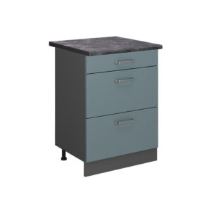 Vicco SPODNÍ SKŘÍŇKA KUCHYŇSKÉ LINKY R-Line Modrošedá 60 cm se zásuvkami