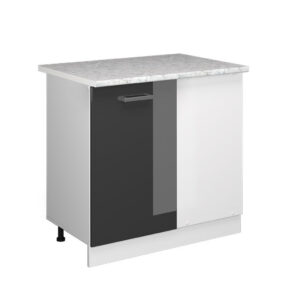 Vicco UNIVERZÁLNÍ ROHOVÁ SKŘÍŇ R-Line Antracitový vysoký lesk 86 cm s dvířky