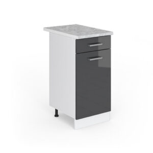 Vicco UNIVERZÁLNÍ ZÁKLADNÍ JEDNOTKA R-Line Antracitový vysoký lesk 40 cm se zásuvkou