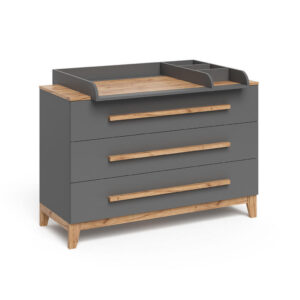 VitaliSpa PŘEBALOVACÍ PULT Malia Grey/Artisan 133.2 x 98 cm se 3 zásuvkami